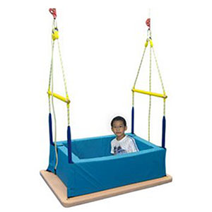 Rectangular flat swing with padded fence